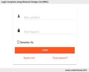 Login template using Material Design Lite (MDL) - Codershood