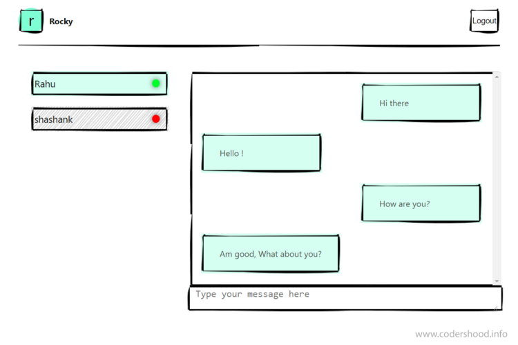 Real time private chatting app using React, Golang and mongodb Home Page